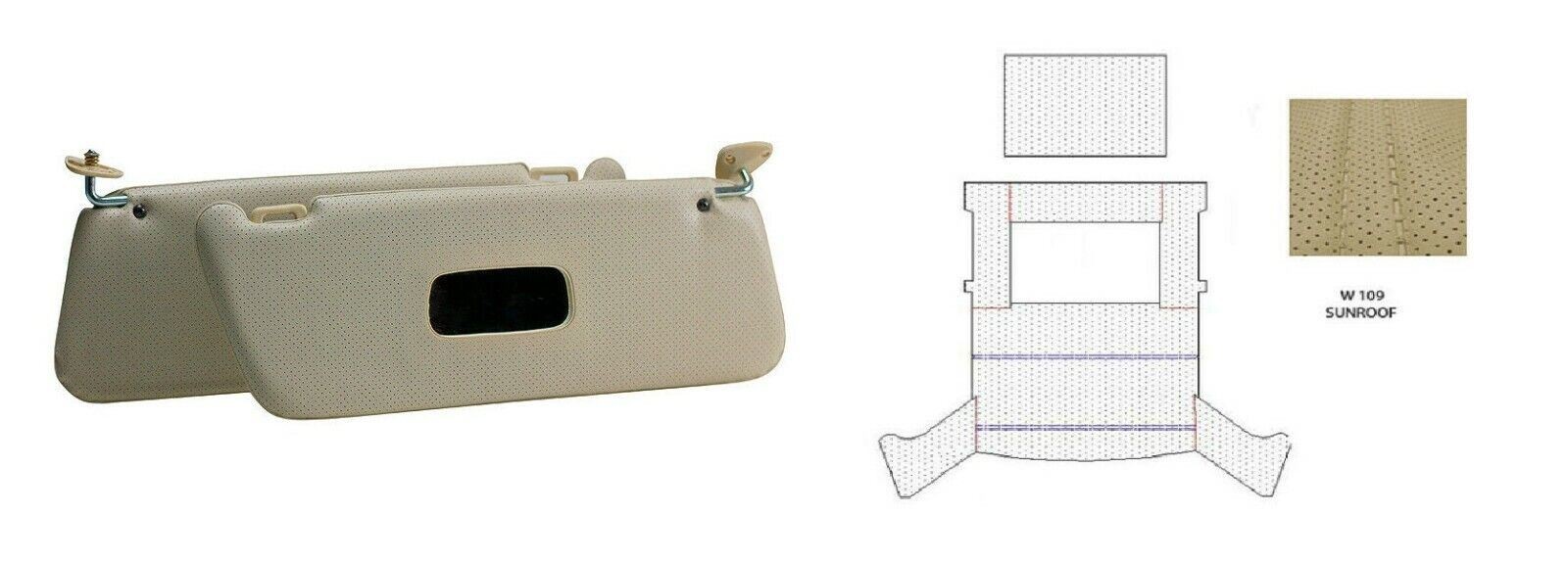 FOR MERCEDES W109 SEL Headliner WITH SUNROOF AND SUNVISOR CREAM COLOR