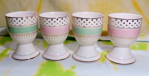 Set Of 4 Vintage Porcelain Egg Cups 2 3/4" High
