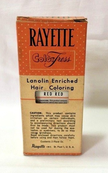 Vintage Rayette Hair Coloring Red Red  Made in USA 40s 50s Movie Prop