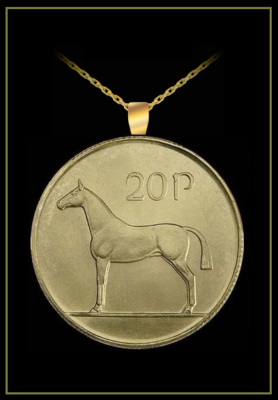 Irish coin shop necklace pendant