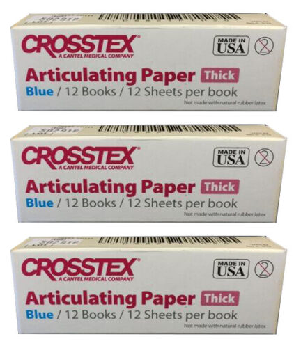 Dental Crosstex Articulating Paper Blue Thick TPTH (3 Boxes) 