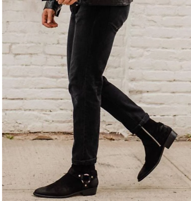 Suede zip boots mens sale