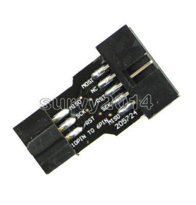 10Pin Convert to 6Pin Adapter Board+USBASP AVRISP USBISP Programmer USB STK500 F