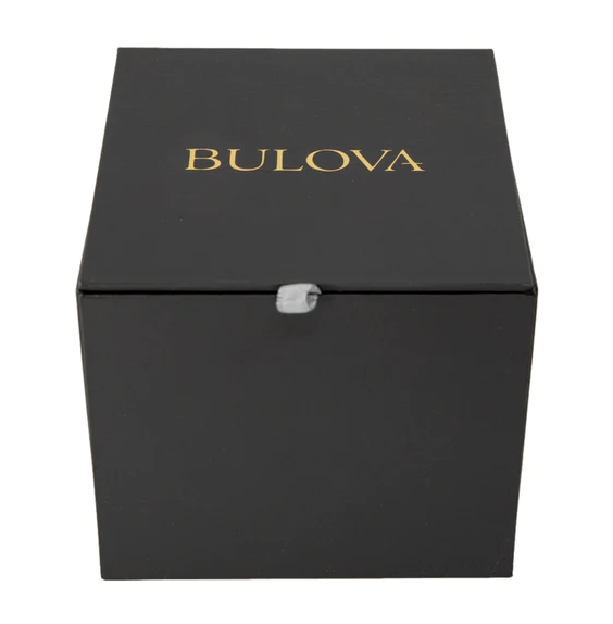 Pre-owned Bulova Maquina Automatic Sapphire Rose Gold Black Dial Silicone Watch 98a177