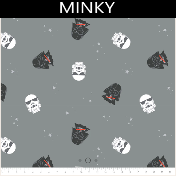 Star Wars Empire Dreams Gray Minky Chamois 58" Fabric by the Yard