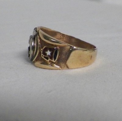 10K Gold & Diamond Shriner/Masonic Ring Mason 10.09 grams Size 11