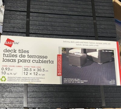 Easy Tile Cosmo Deck Tile, Slate- 12 x 12 BRAND NEW 10 PACK