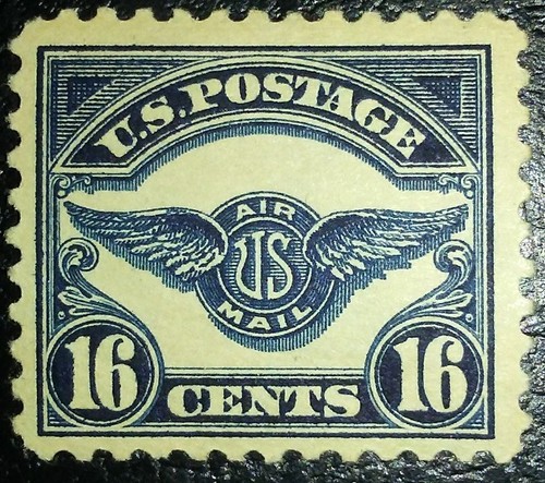 Travelstamps: 1923 US SC #C5 16 cent airmail stamp , mint, og hinged see scans