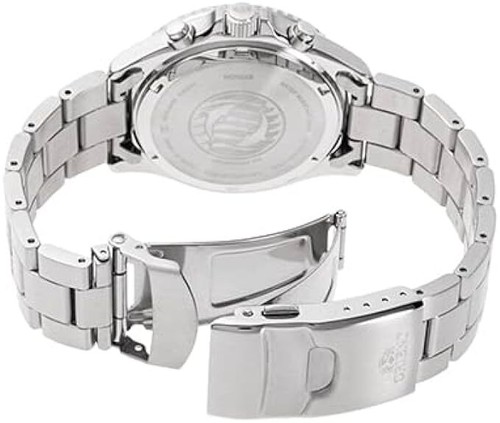 Pre-owned Orient Mako Rn-tx0203s White Dial Panda Chronograph Solar Analog Watch Men