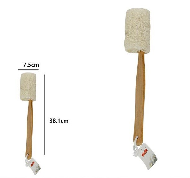 Spugna Spazzola Doccia Spugna Di Luffa Esfoliante Con Manico In Legno dfh