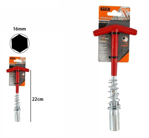 Chiave a T Con Bussola Esagonale 16mm dfh