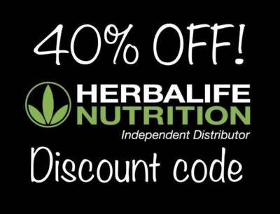 HERBALIFE NUTRITION 40% OFF DISCOUNT CODE