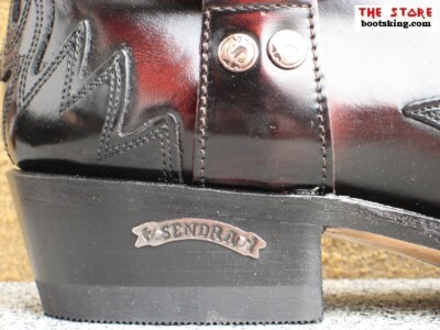 SENDRA SENDRA BOOTS BIKERBOOTS ROT-SCHWARZ FARMER STIEFEL LEDER HANDMADE GR. 40 BIS 45