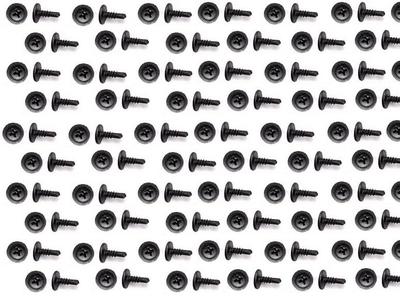 100 3/4" Tapping Screws Self Drilling Tapper Philips Truss Washer Head Black .75
