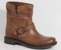 ITAL DAMEN LEDER STIEFEL Ovye Stiefeletten SCHUHE Boots Biker LederStiefel