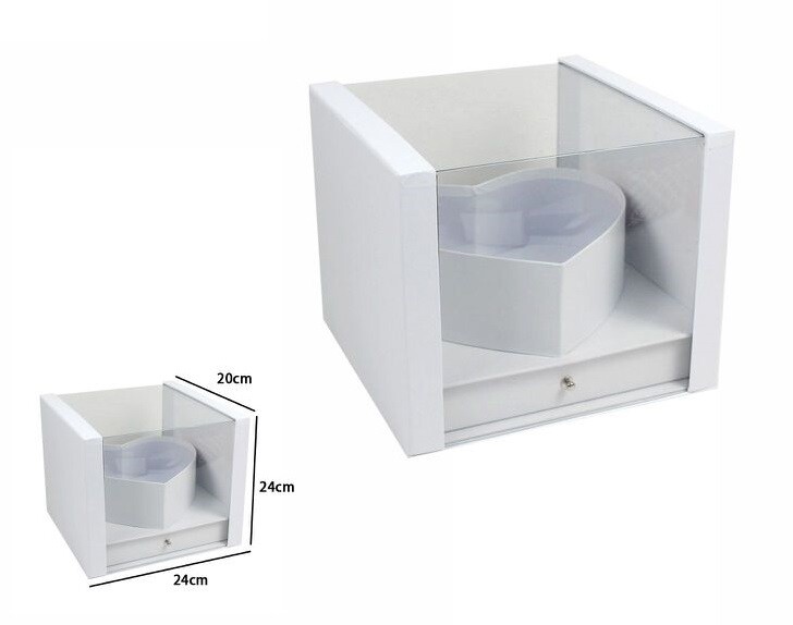 Scatola Box Per Regali Cofanetto Regalo Con Cassetto Cuore Bianco dfh