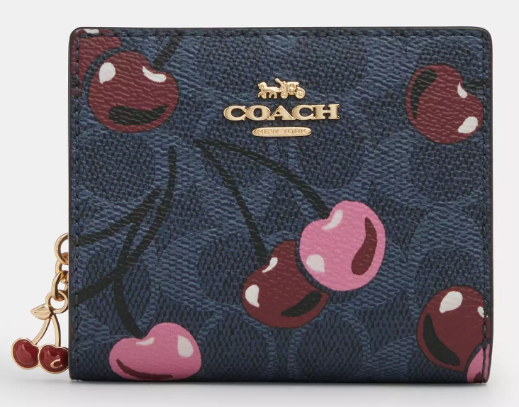【Coach】Snap Wallet In Signature Canvas/Dark Denim Coach-Snap-Wallet-In-Signature