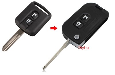 2 Button Convert Flip Key Fob Case For Nissan Navara Micra Qashqai Note X-Trail