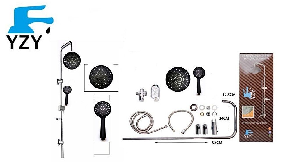 Asta Saliscendi Cromata Colonna Doccia Soffione Doccetta Saliscendi 99001 yzy