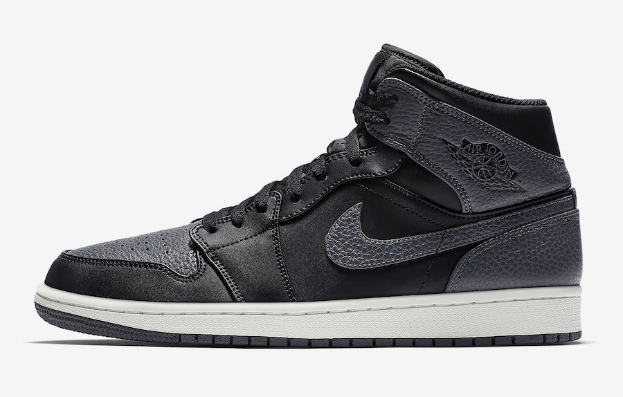 Мужские кроссовки Nike Air Jordan 1 Retro Mid Black Dark Grey 554724-041, размер 9, новинка