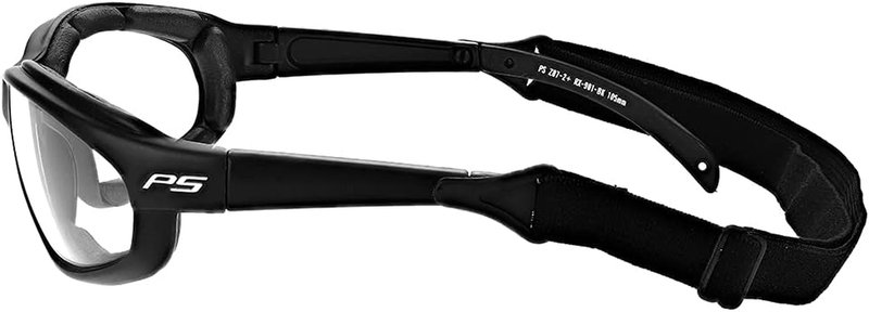 Transition Safety Glasses Including Foam Gasket and Strap to Convert to Goggles