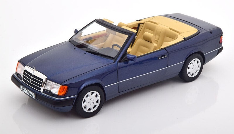 Norev, Mercedes 300 Ce-24 Cabriolet 1990 Bleu Marine, Ã©Chelle 1/18, Norev183879