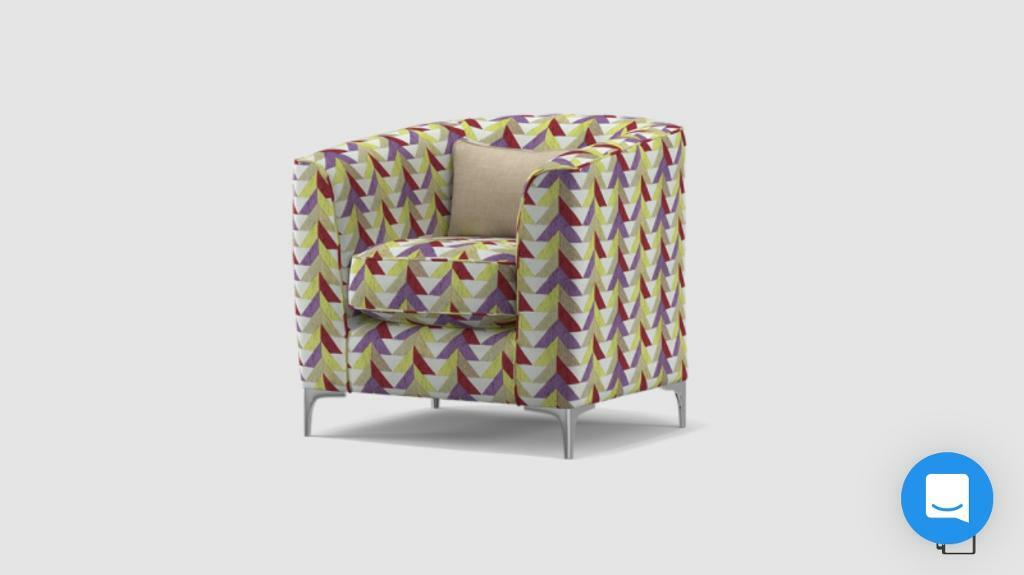 Sofology Anneka Accent Chair in Cream / Cranberry Mix in Reading