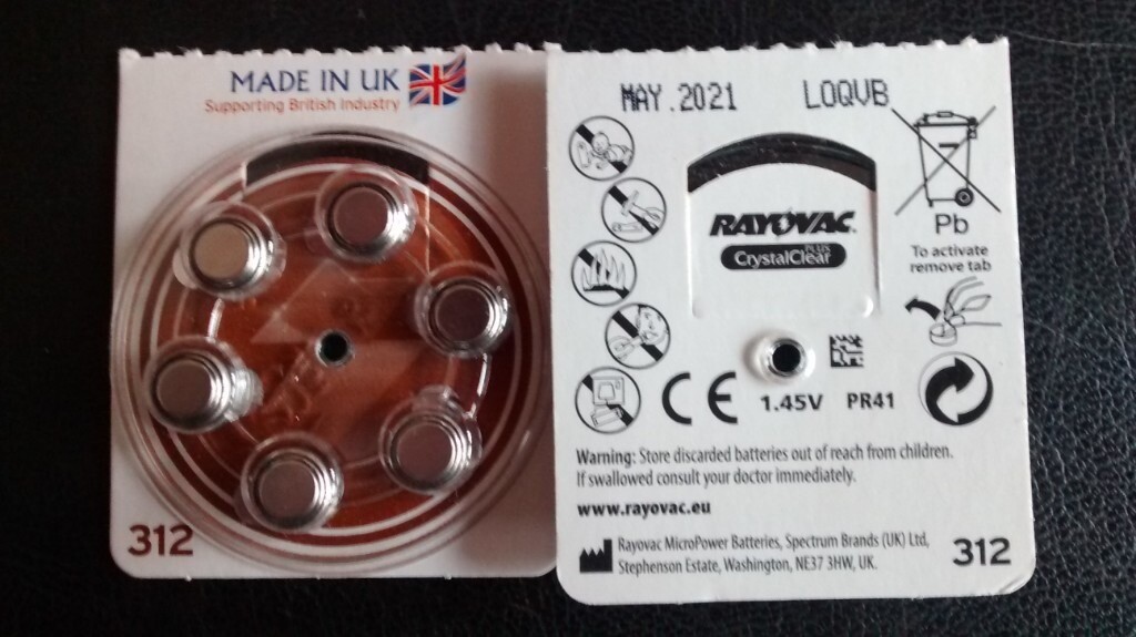 Batteries - Pack of 6 - Type 1.45v PR41 or 312 | in Leicester ...