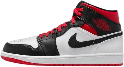 

Мужские кроссовки Jordan 1 Mid White/Gym Red-Black (DQ8426 106)