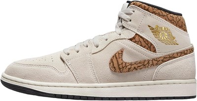 Мужские кроссовки Air Jordan 1 Mid SE LT Orewood Brn/Золотой металлик (DZ4129 102)