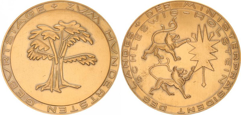 Deutschland Medaille O.J. ~ Schleswig Holstein - Zum 100. Geburtstag Prfr 116091
