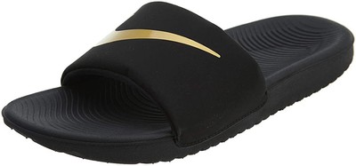 

Шлепанцы Nike Kawa для маленьких детей, черный/золотой металлик (819352 003), Black/metallic gold