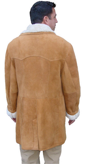 Pre-owned Ours Men's Closed Seam Marlboro Sheepskin Coat In Sienna