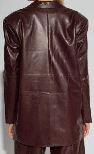 Pre-owned Aeron $1495  Women's Brown Leather Blazer Size 40