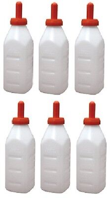 6 ea Fairchild #  972 Advance 2 Qt Calf Livestock Snap Feeder Nursing Bottles