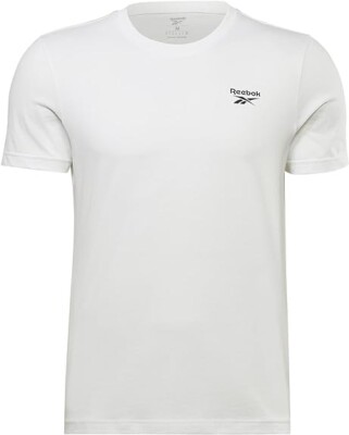 Mens Reebok Logo T-Shirt Top - White - Gym Running Fitness
