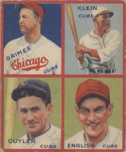 1935 Goudey 4-in-1 - Burleigh Grimes Chuck Klein Kiki Cuyler #3D