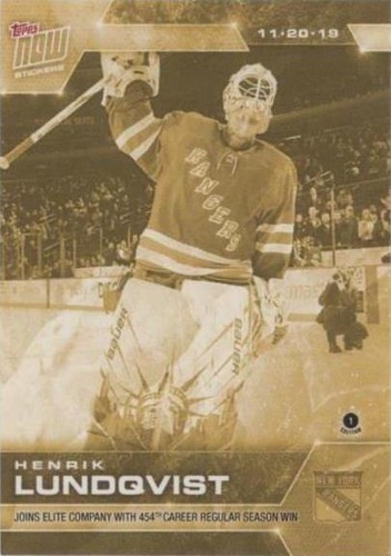 2019-20 Topps Now NHL Stickers - Henrik Lundqvist #64G