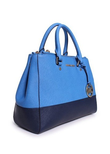 买你怎么那么难：MICHAEL Michael Kors Sutton Medium Colorblock Satchel 蓝黑拼色杀手包中号