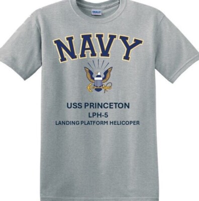 USS PRINCETON  LPH-5* AMPHIBIOUS *NAVY EAGLE*SHIRT. OFFICIALLY LICENSED