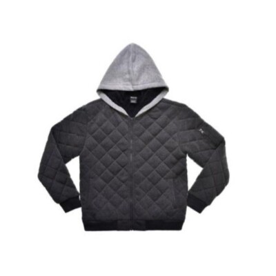 Ring of Fire Big Boys Diamond Quilted Hooded Jacket - Charcoal Size S