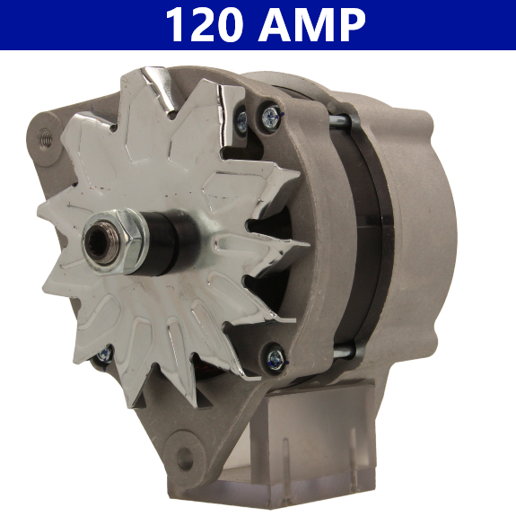 UPRATED 120 AMP ALTERNATOR LUCAS A127 STYLE JCB/MASSEY FERGUSON/PINTO RIGHT HAND