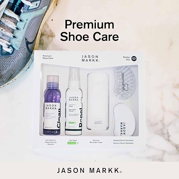 Jason Markk Starter Box - 2oz. Cleaning Solution & Repel Spray 2 Brushes & Towel