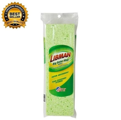 Big Gator Sponge, Wet Cellulose, Mop Refills - 4.75 in. W x 11.25 in. L- 2-Pk...