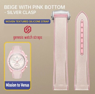 PINK MISSION TO VENUS RUBBER STRAP OMEGA X SWATCH SPEEDMASTER MOONSWATCH