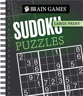 Brain Games - Large Print: Sudoku Puzzles (Dark Gray) (Spiral Bound, Comb or Coi
