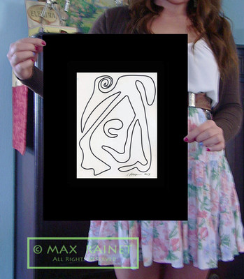 BLACK on WHITE #22 ORIGINAL ART DRAWING Modern Abstract Illustration C Peterson