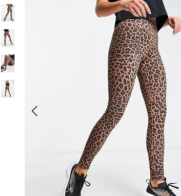 NIKE THE ONE GLITTER LEOPARD PRINT DRI FIT LEGGINGS BNWT UK M,L LAST 2 RRP  £60