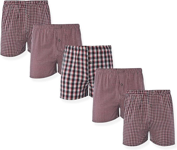 JAKE & CO. Men's Multi-Pack Woven Boxers, Assorted 10-PK