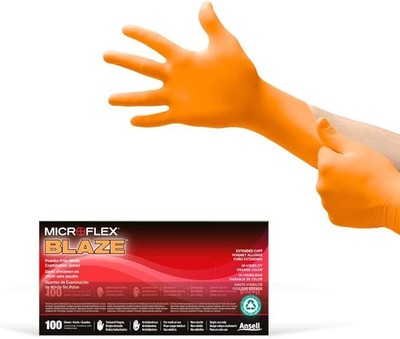 Blaze N48 7mil Disposable Nitrile Gloves w/Extended Cuff for Automotive XXL